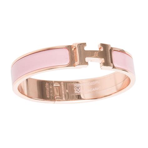 hermes enamel bracelet rose gold